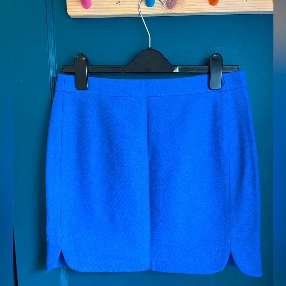 J. Crew wool mini skirt in cobalt blue, size 4
